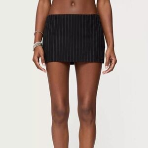 Edikted Black Pinstripe Mini Skirt
